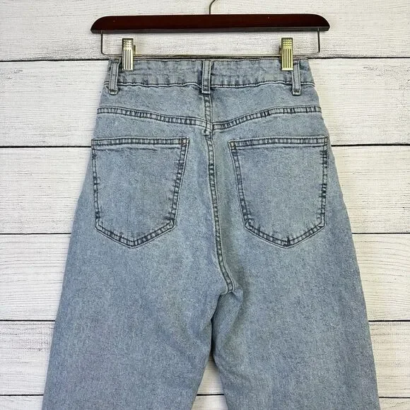 COTTON ON Stretch Straight Jeans Size 4 Vintage Wash Boyfriend Hi Rise Denim‎ - Picture 6 of 9
